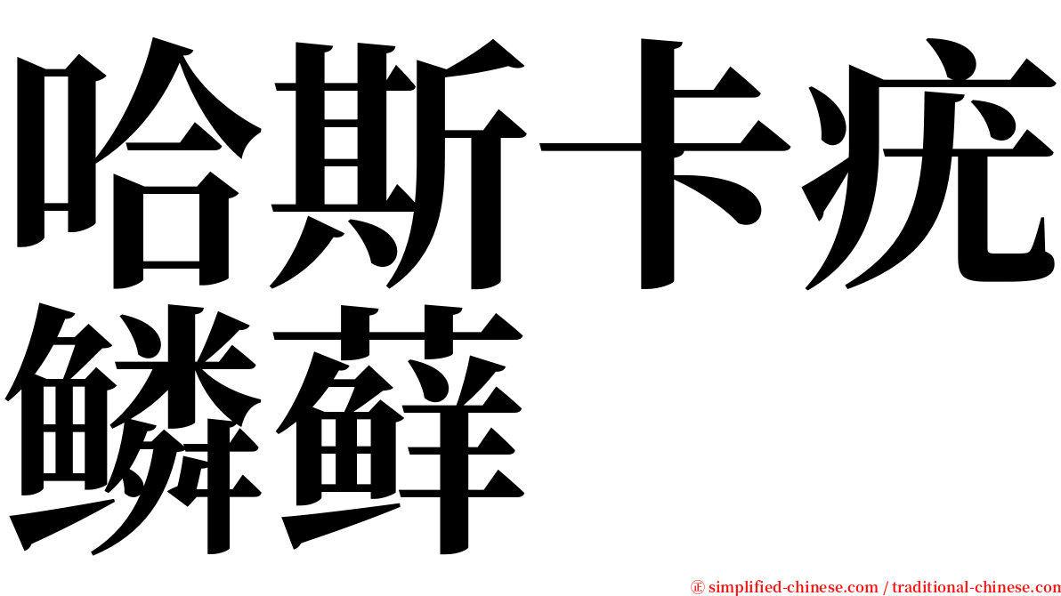 哈斯卡疣鳞藓 serif font