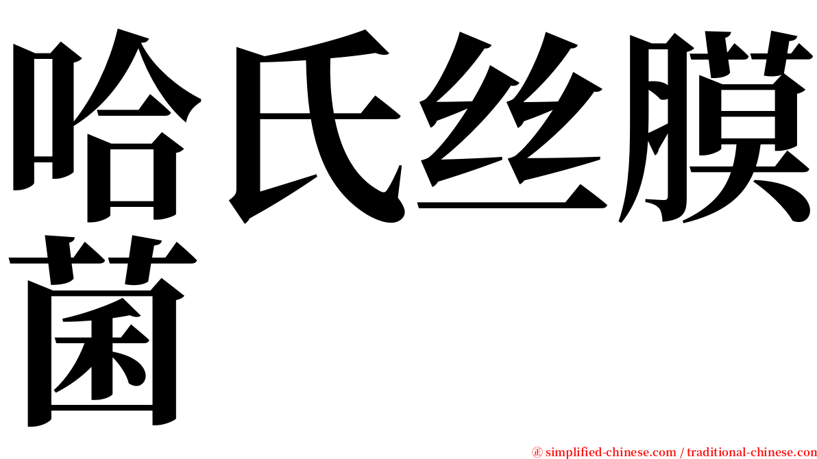 哈氏丝膜菌 serif font