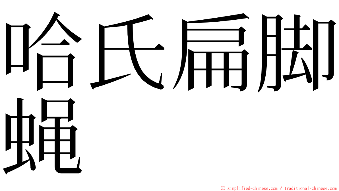 哈氏扁脚蝇 ming font