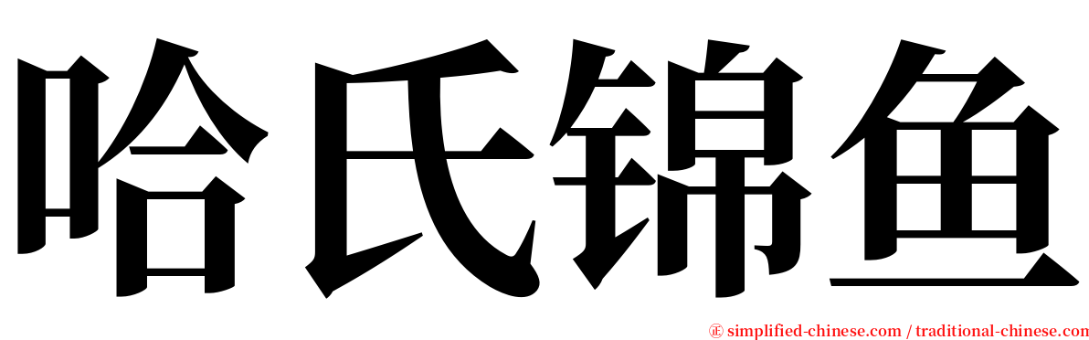 哈氏锦鱼 serif font