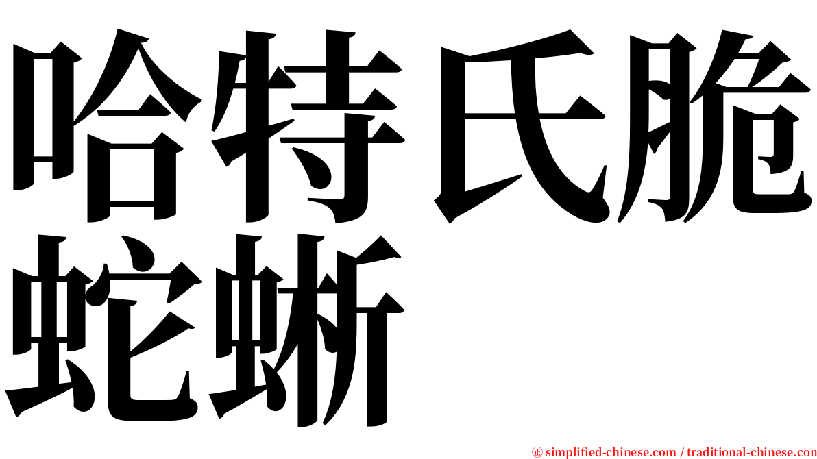 哈特氏脆蛇蜥 serif font