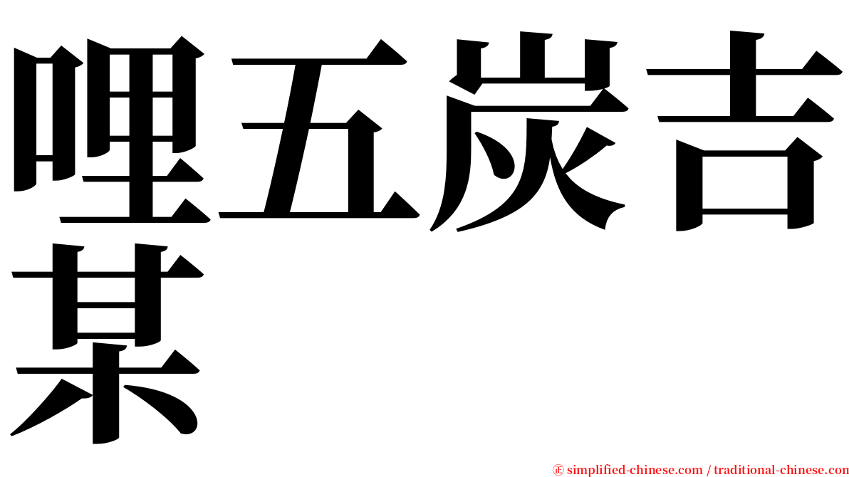 哩五炭吉某 serif font