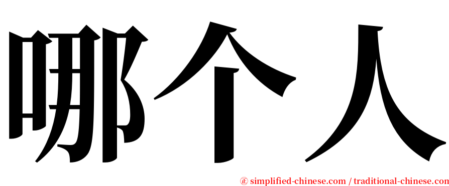 哪个人 serif font