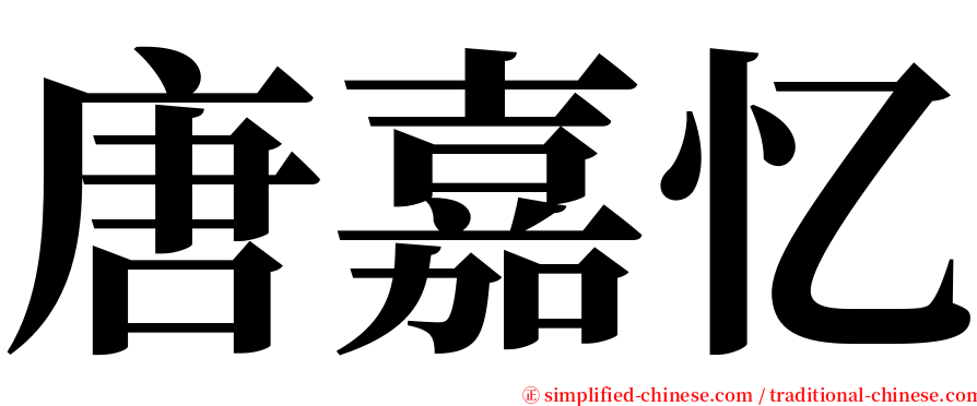 唐嘉忆 serif font
