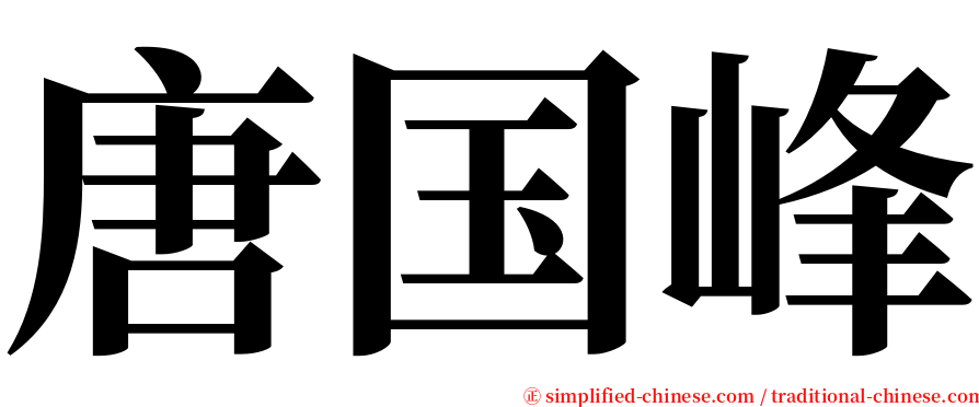 唐国峰 serif font
