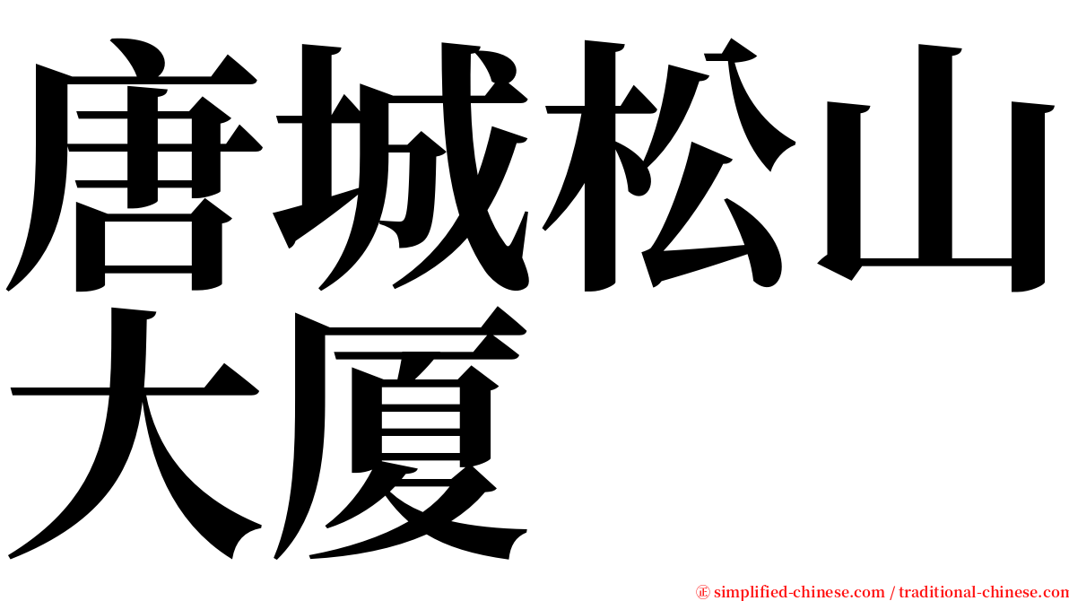 唐城松山大厦 serif font