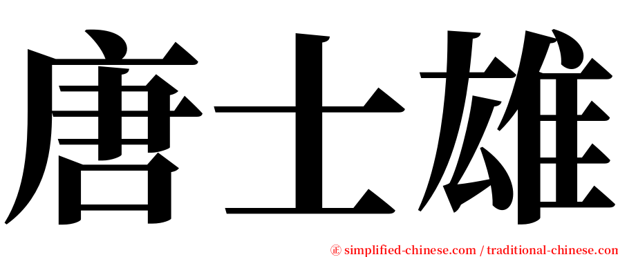 唐士雄 serif font