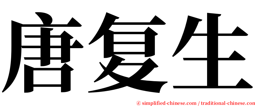 唐复生 serif font