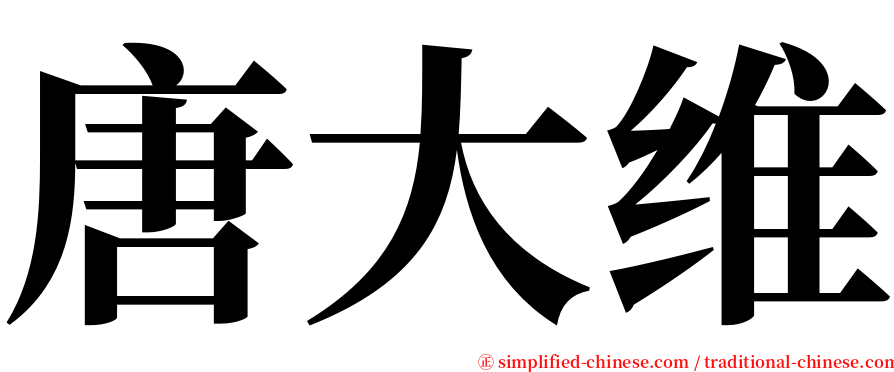 唐大维 serif font