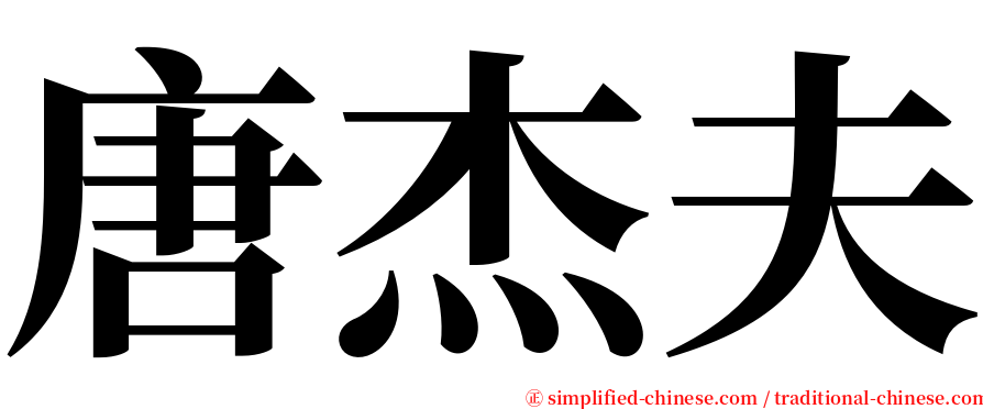 唐杰夫 serif font