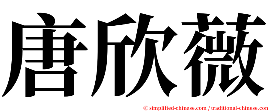 唐欣薇 serif font
