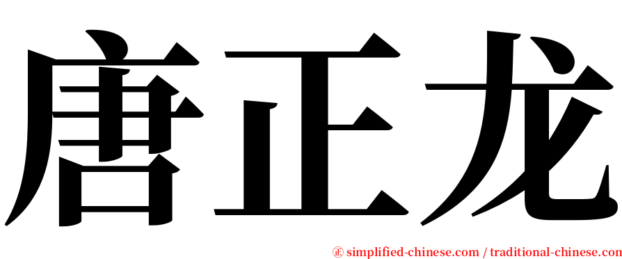 唐正龙 serif font