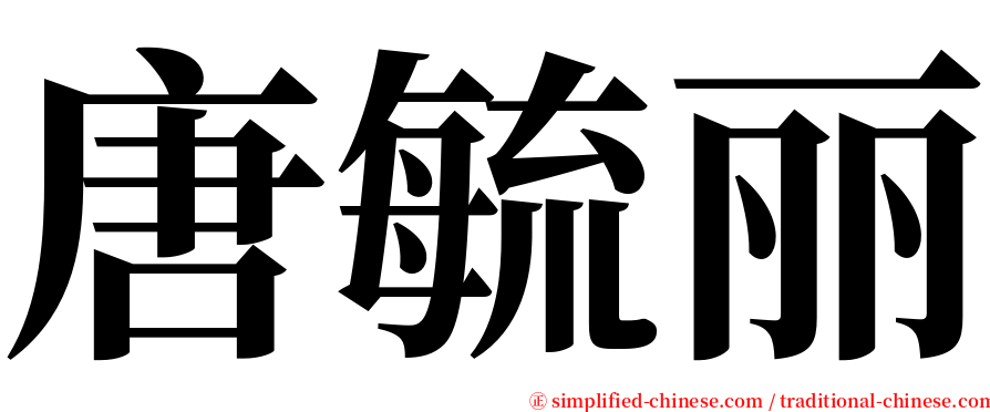 唐毓丽 serif font