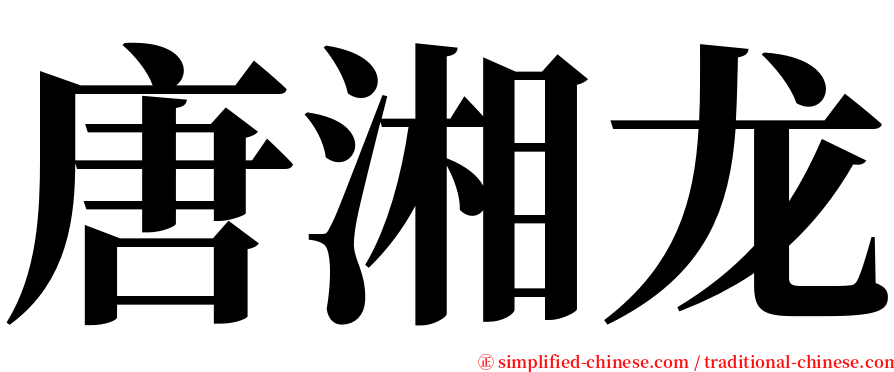 唐湘龙 serif font