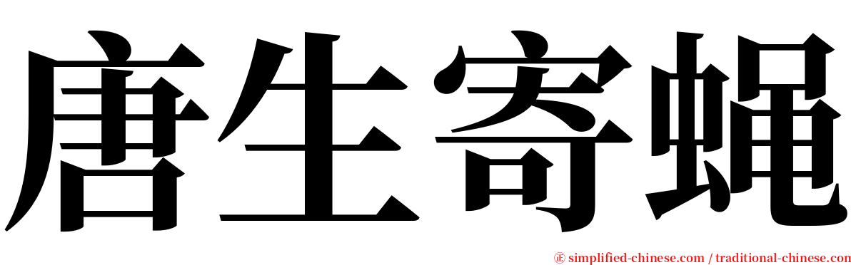 唐生寄蝇 serif font