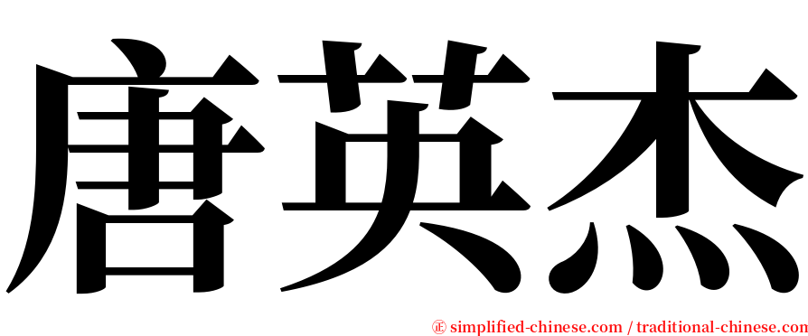 唐英杰 serif font