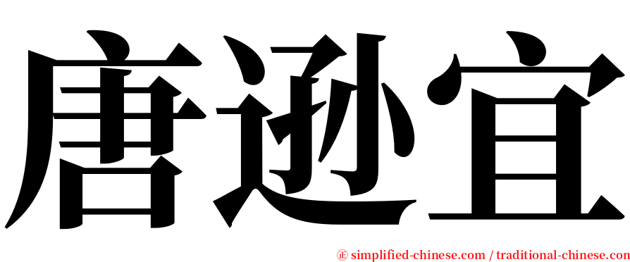 唐逊宜 serif font