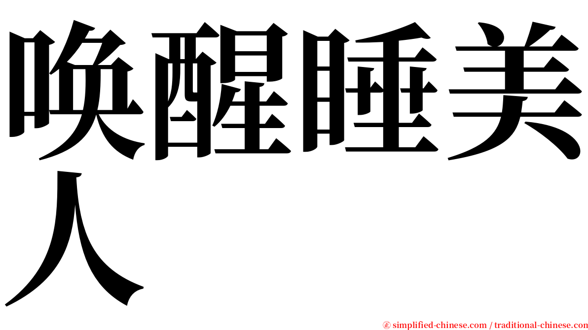 唤醒睡美人 serif font