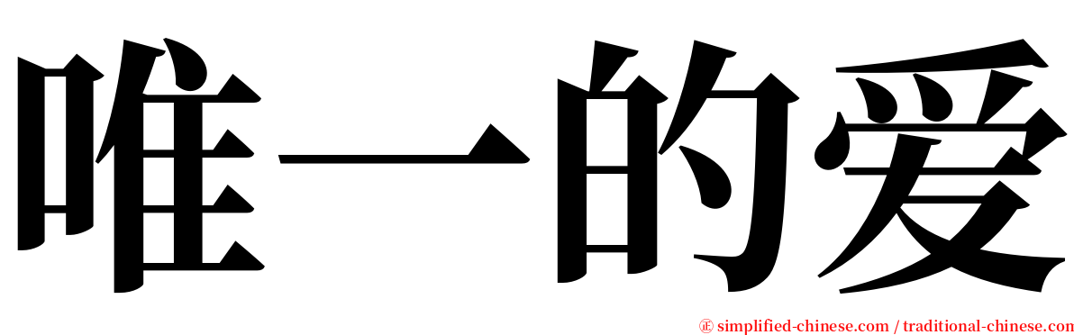 唯一的爱 serif font