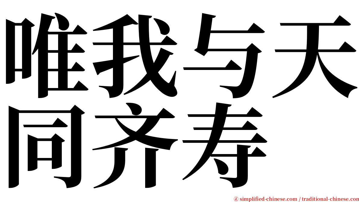 唯我与天同齐寿 serif font