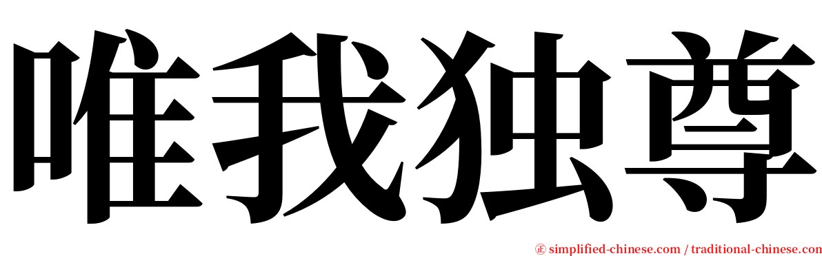 唯我独尊 serif font