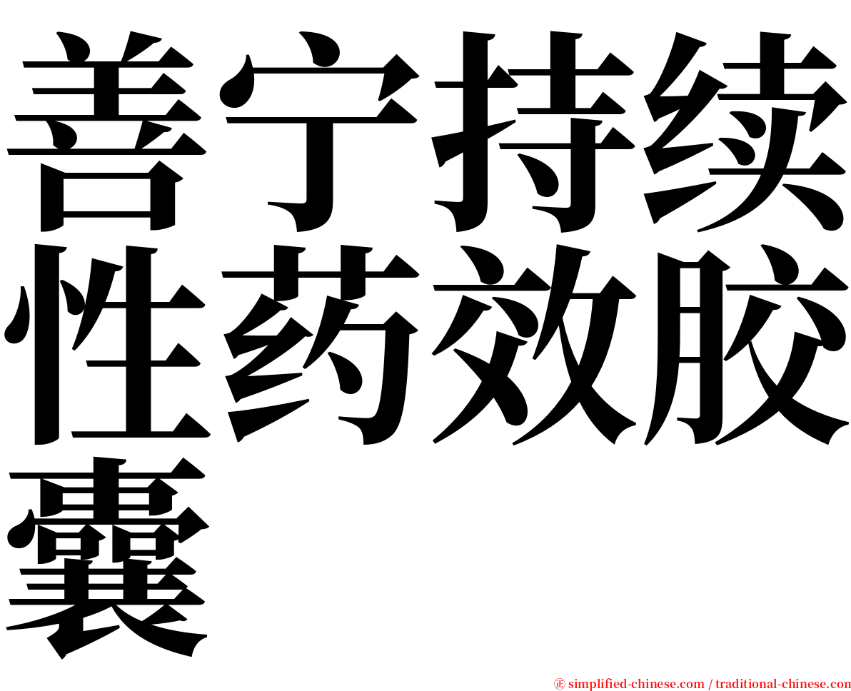 善宁持续性药效胶囊 serif font