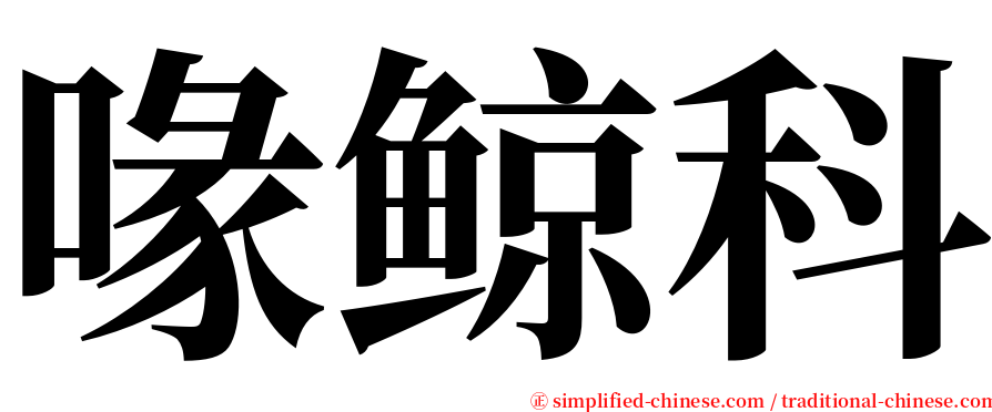 喙鲸科 serif font