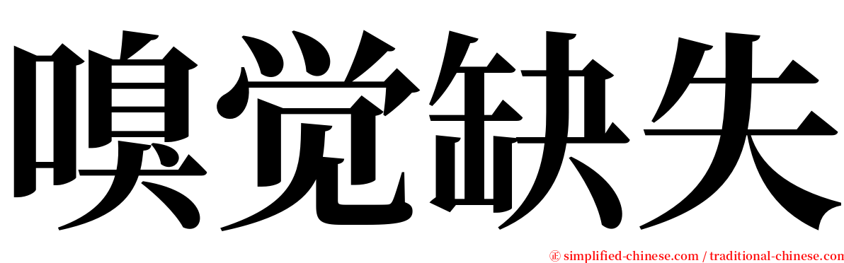 嗅觉缺失 serif font