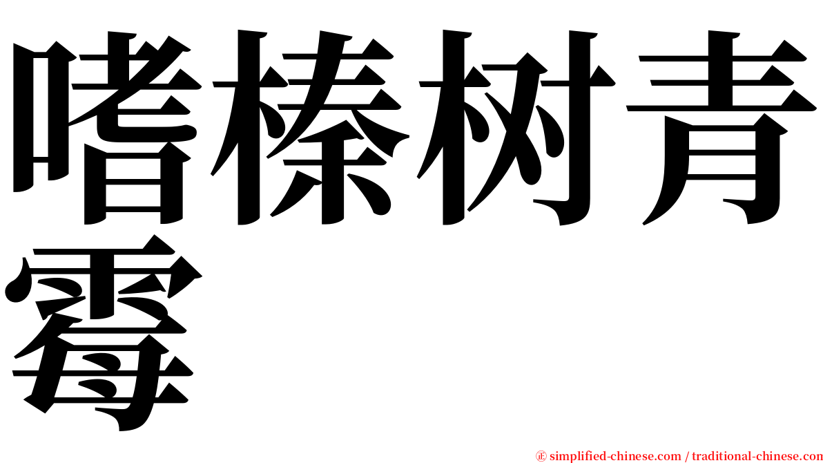 嗜榛树青霉 serif font