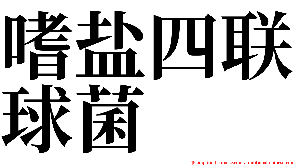 嗜盐四联球菌 serif font