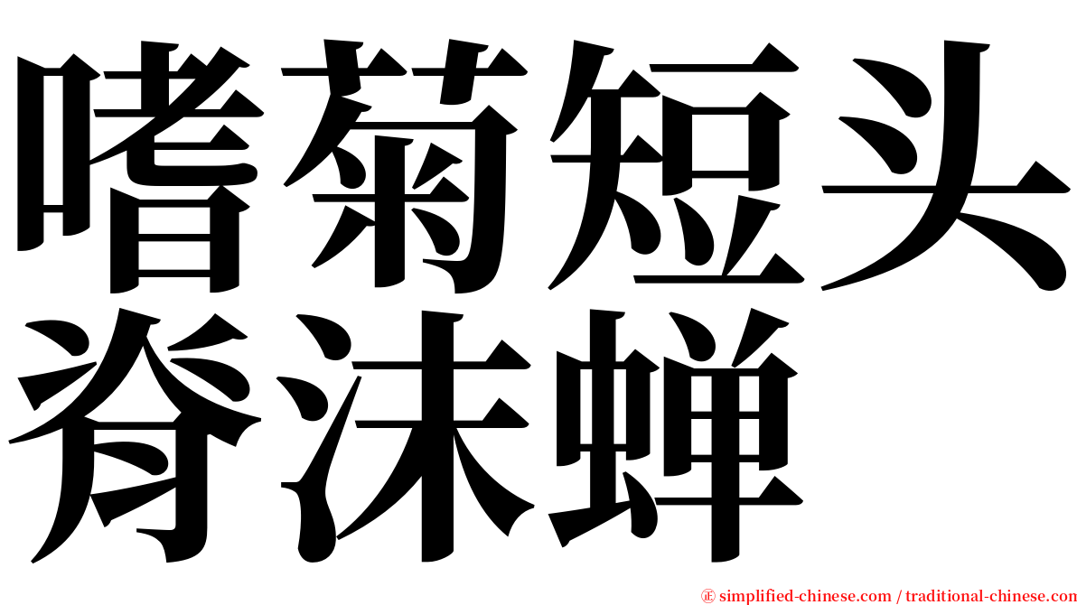 嗜菊短头脊沫蝉 serif font