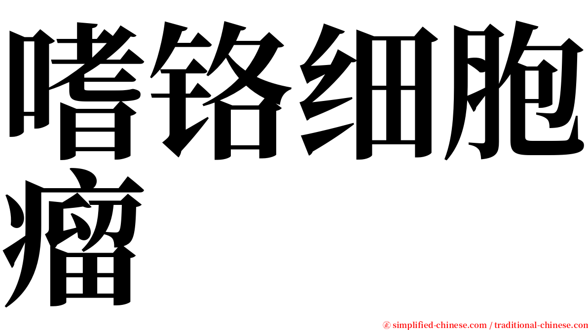 嗜铬细胞瘤 serif font