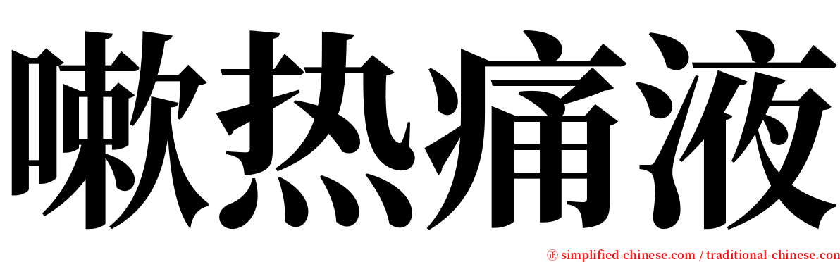 嗽热痛液 serif font