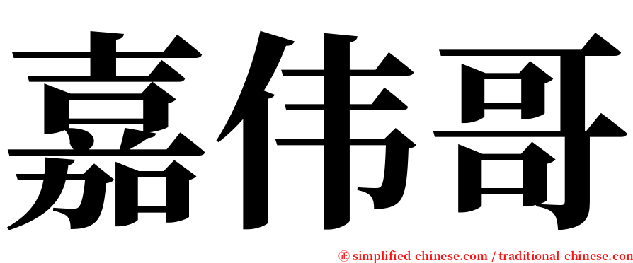 嘉伟哥 serif font