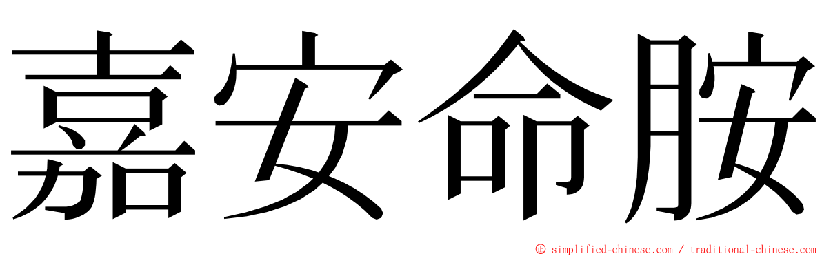 嘉安命胺 ming font