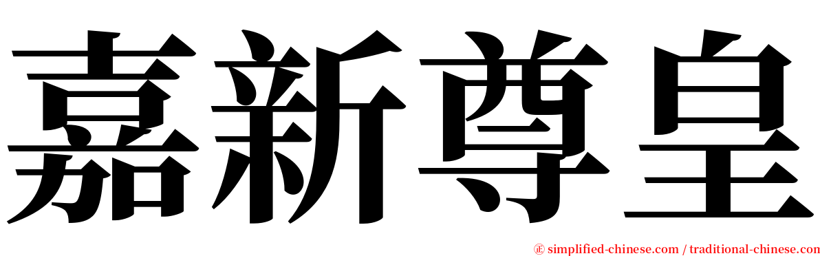 嘉新尊皇 serif font