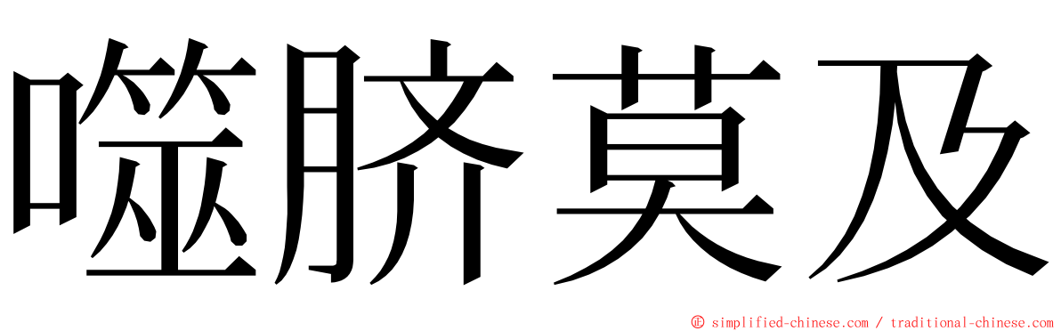 噬脐莫及 ming font