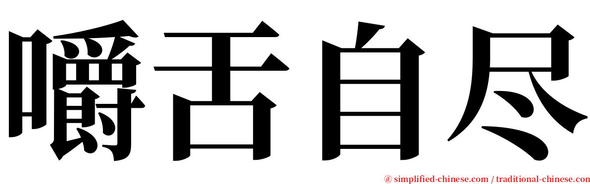 嚼舌自尽 serif font