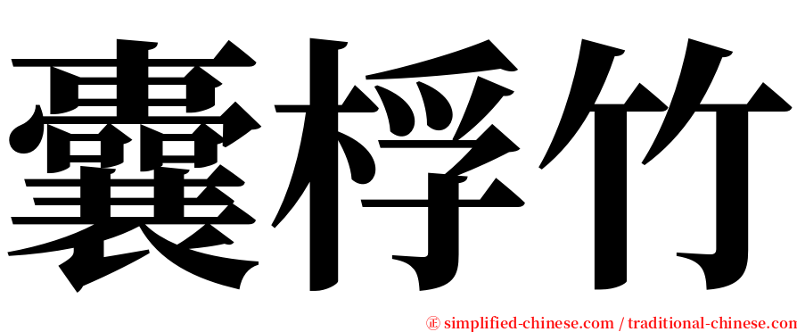 囊桴竹 serif font