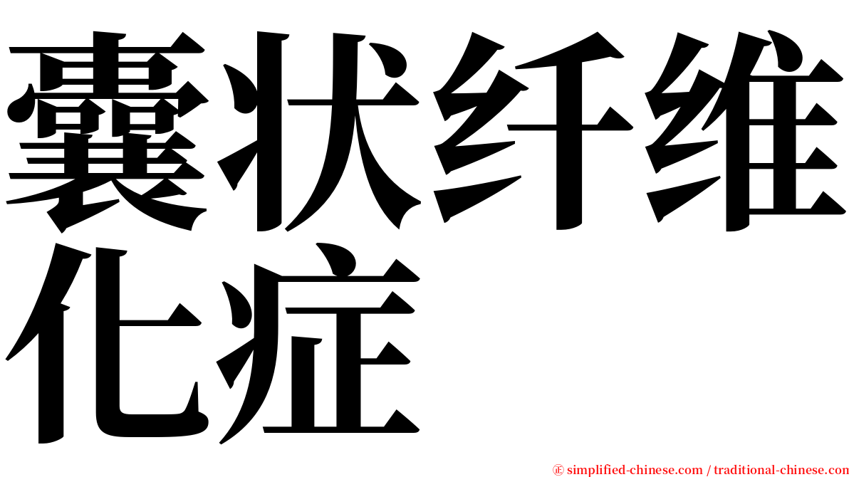 囊状纤维化症 serif font