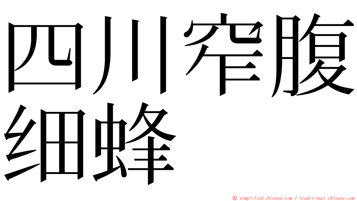 四川窄腹细蜂 ming font