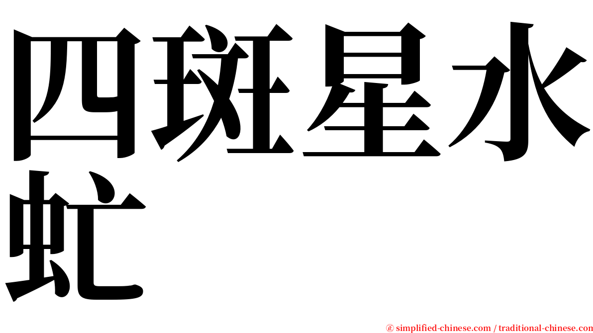 四斑星水虻 serif font