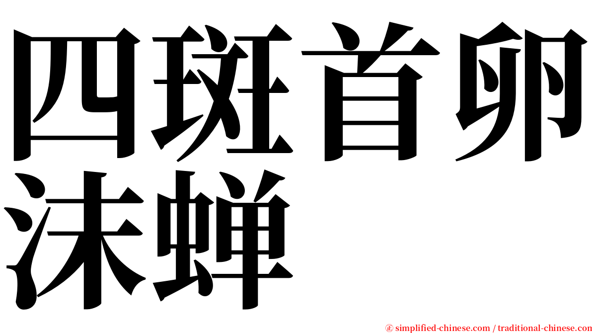 四斑首卵沫蝉 serif font