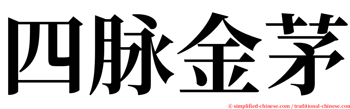 四脉金茅 serif font