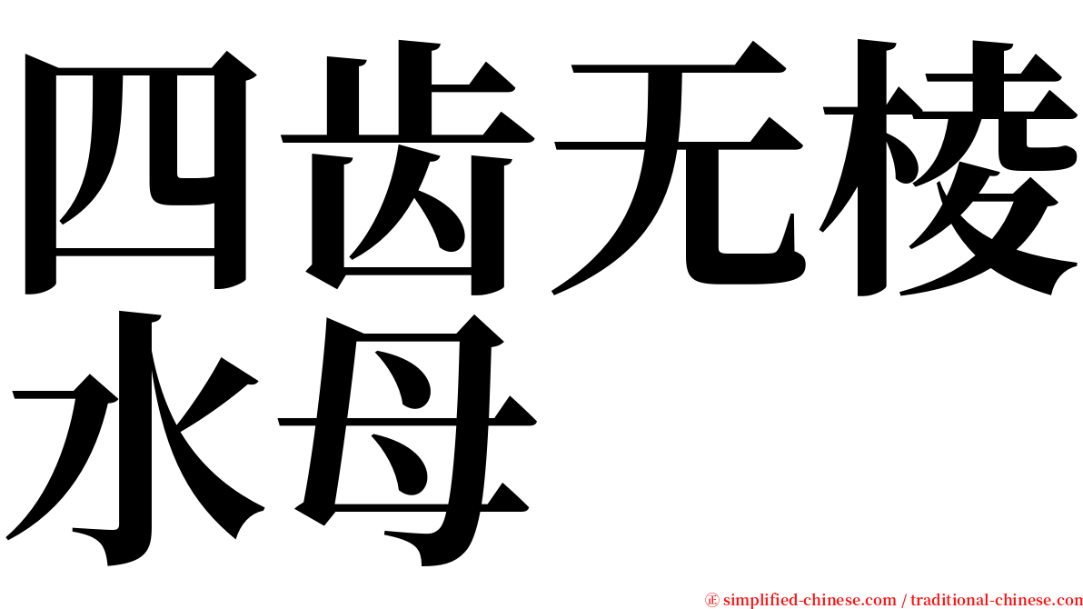 四齿无棱水母 serif font