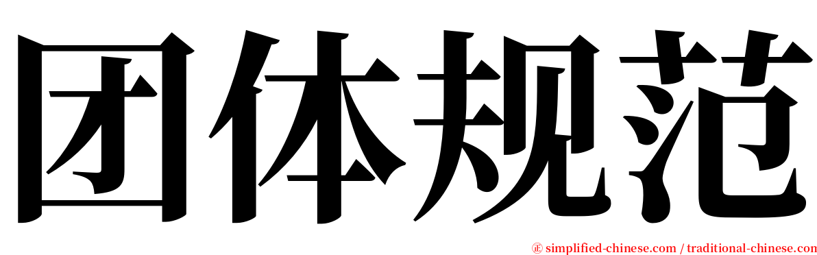 团体规范 serif font