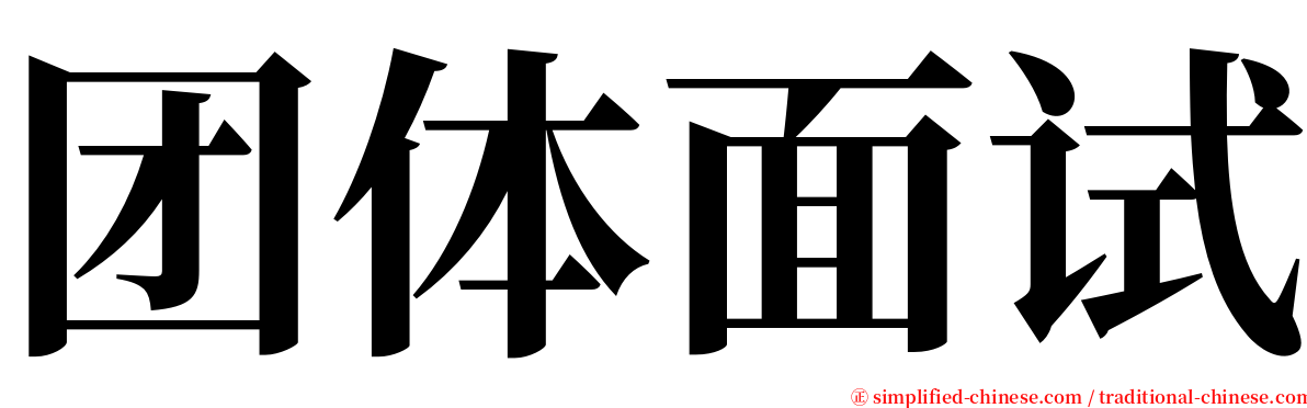 团体面试 serif font