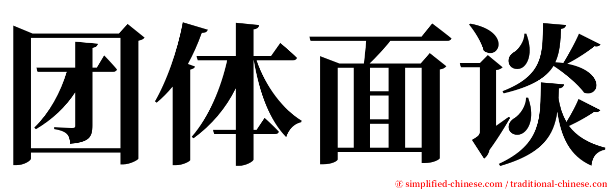 团体面谈 serif font