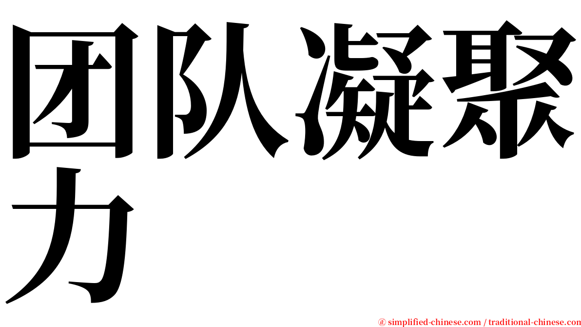 团队凝聚力 serif font