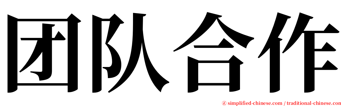 团队合作 serif font